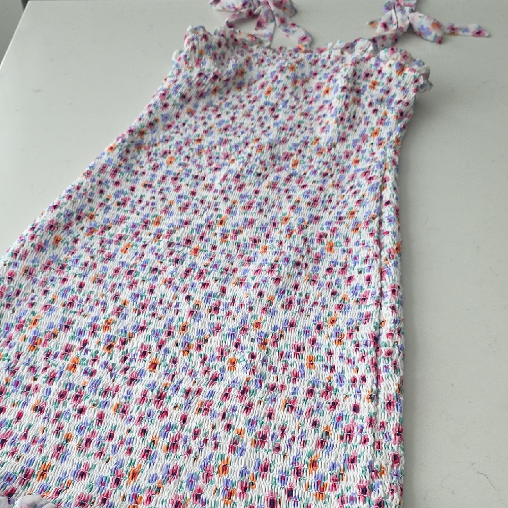 Japna Floral Knit Dress with Tie Straps